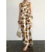 Plant Print Pocket Round Neck Sleeveless Print Dress