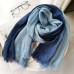 Women Cotton Gradient Contrast Color Ladies Casual Elegant Winter Autumn Keep Warm Neck Protection Multi  purpose Scarf Shawl