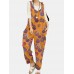 Tribal Flower Print Wide Leg Jumpsuit For Women