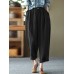 Leisure Solid Cotton Pocket Casual Cotton Pants