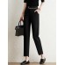 Contrast Pocket Step Hem Tailored Pants For Women