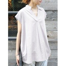 Solid Ruched V Neck Short Sleeve Casual Blouse